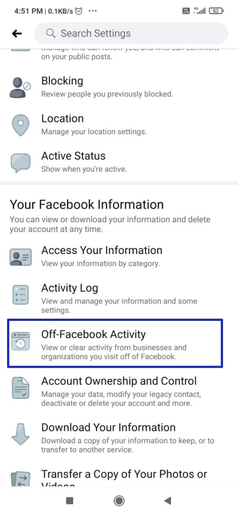 Click Off-Facebook Activity